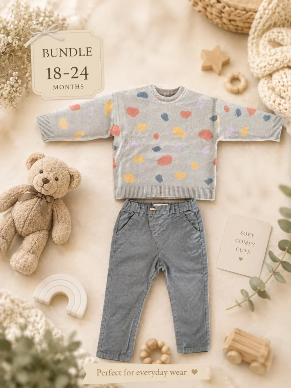 Zara Baby 2-Piece Sweater & Pants Outfit Bundle 18–24 Months